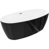 Mexen Lira baignoire autoportante motif 170 x 80 cm, blanc/noir, trop-plein or rose - 52831708075-60