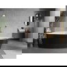 Mexen Lira baignoire autoportante motif 170 x 80 cm, blanc/noir, trop-plein or rose - 52831708075-60