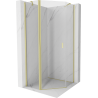 Mexen Mist cabine de douche pentagonale pivotante 80 x 80 cm, transparent, or brossé - 8A8-080-080-55-00