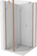 Mexen Mist cabine de douche pentagonale pivotante 90 x 90 cm, transparent, cuivre brossé - 8A8-090-090-65-00