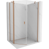 Mexen Mist cabine de douche pentagonale asymétrique à charnière 80 x 100 cm, transparent, cuivre brossé - 8A8-080-100-65-00