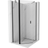 Mexen Mist cabine de douche pentagonale pivotante 90 x 90 cm, transparente, noire - 8A8-090-090-70-00