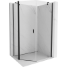 Mexen Mist cabine de douche pentagonale asymétrique battante 90 x 100 cm, transparent, noir - 8A8-090-100-70-00