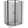 Cabine de douche pentagonale asymétrique pivotante gauche Mexen Mist 80 x 100 cm, cadre noir, noir - 8A8-080-100-70-70-L