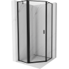 Mexen Mist cabine de douche pentagonale pivotante gauche 100 x 100 cm, cadre noir, noir - 8A8-100-100-70-70-L