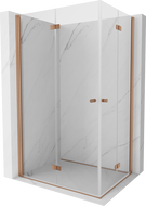 Mexen Mist-F Duo cabine de douche pliable gauche 100 x 90 cm, transparent, cuivre brossé - 8A6-100L-090P-65-00