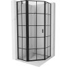 Mexen Mist cabine de douche pentagonale pivotante gauche 100 x 100 cm, grille noire, noire - 8A8-100-100-70-77-L