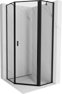Mexen Mist cabine de douche pentagonale pivotante droite 80 x 80 cm, cadre noir, noir - 8A8-080-080-70-70-P