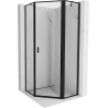 Mexen Mist cabine de douche pentagonale à charnière droite 100 x 100 cm, cadre noir, noir - 8A8-100-100-70-70-P