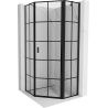 Mexen Mist cabine de douche pentagonale à charnière droite 80 x 80 cm, grille noire, noir - 8A8-080-080-70-77-P