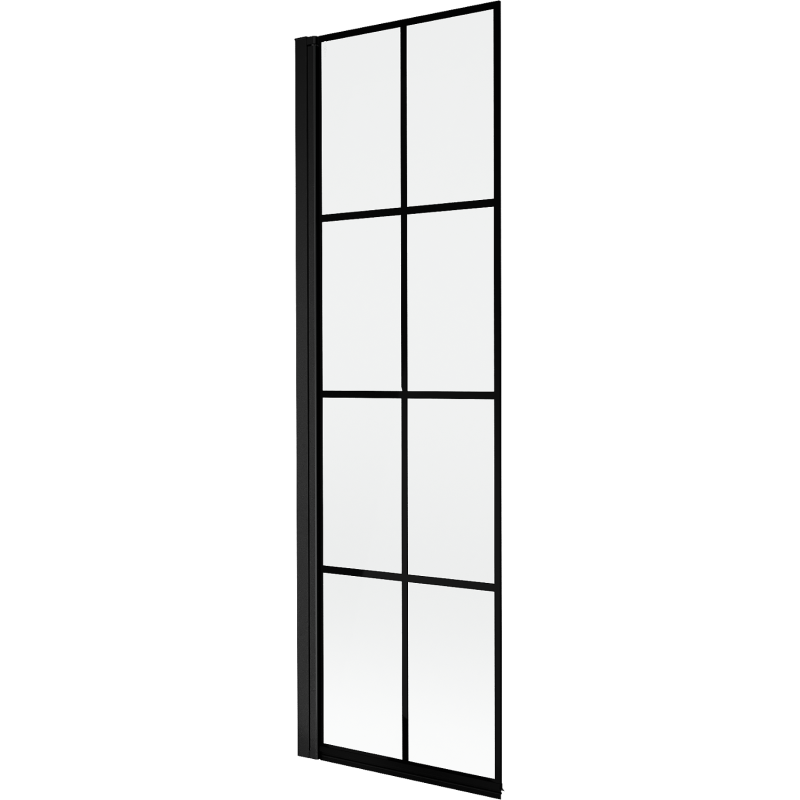 Mexen Mist paroi de douche à 1 panneau gauche 60 x 150 cm, grille noire, noir - 8A9-060-001-70-77-L