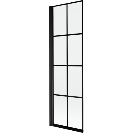 Mexen Mist paroi de douche à 1 panneau gauche 60 x 150 cm, grille noire, noir - 8A9-060-001-70-77-L