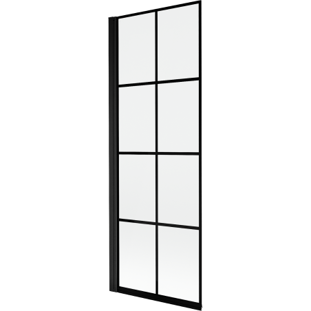 Mexen Mist paroi de baignoire à un volet gauche 70 x 150 cm, grille noire, noir - 8A9-070-001-70-77-L