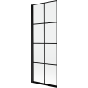 Mexen Mist paroi de baignoire à un volet gauche 70 x 150 cm, grille noire, noir - 8A9-070-001-70-77-L