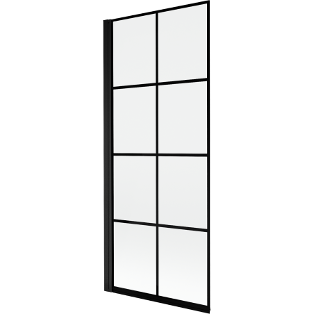 Mexen Mist paroi de baignoire 1-volet gauche 80 x 150 cm, grille noire, noire - 8A9-080-001-70-77-L