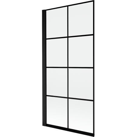 Mexen Mist paroi de baignoire 1 volet gauche 90 x 150 cm, grille noire, noir - 8A9-090-001-70-77-L