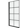 Mexen Mist paroi de baignoire à 1 volet gauche 90 x 150 cm, grille noire, noir - 8A9-090-001-70-77-L