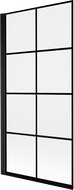 Mexen Mist paroi de baignoire à 1 volet gauche 90 x 150 cm, grille noire, noir - 8A9-090-001-70-77-L