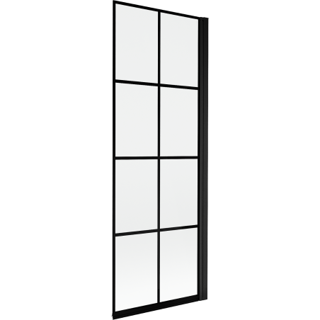 Mexen Mist paroi de baignoire à 1 volet droite 70 x 150 cm, grille noire, noir - 8A9-070-001-70-77-P