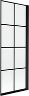 Mexen Mist paroi de baignoire à 1 volet droite 70 x 150 cm, grille noire, noir - 8A9-070-001-70-77-P
