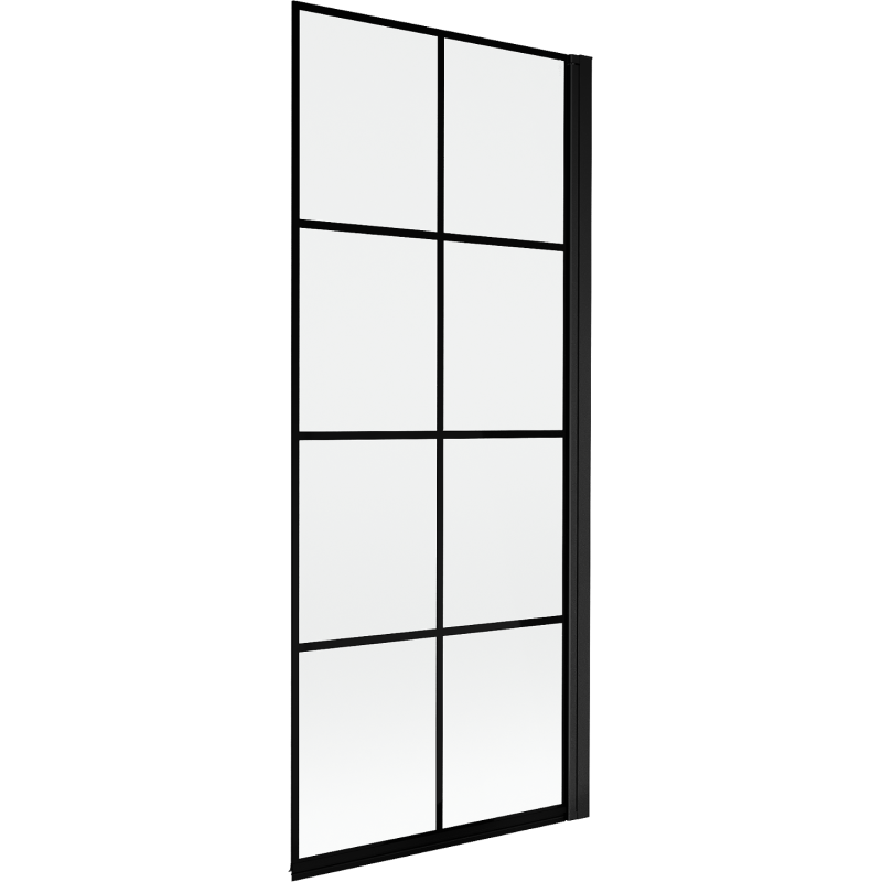 Mexen Mist paroi de baignoire 1 battant à droite 80 x 150 cm, grille noire, noir - 8A9-080-001-70-77-P