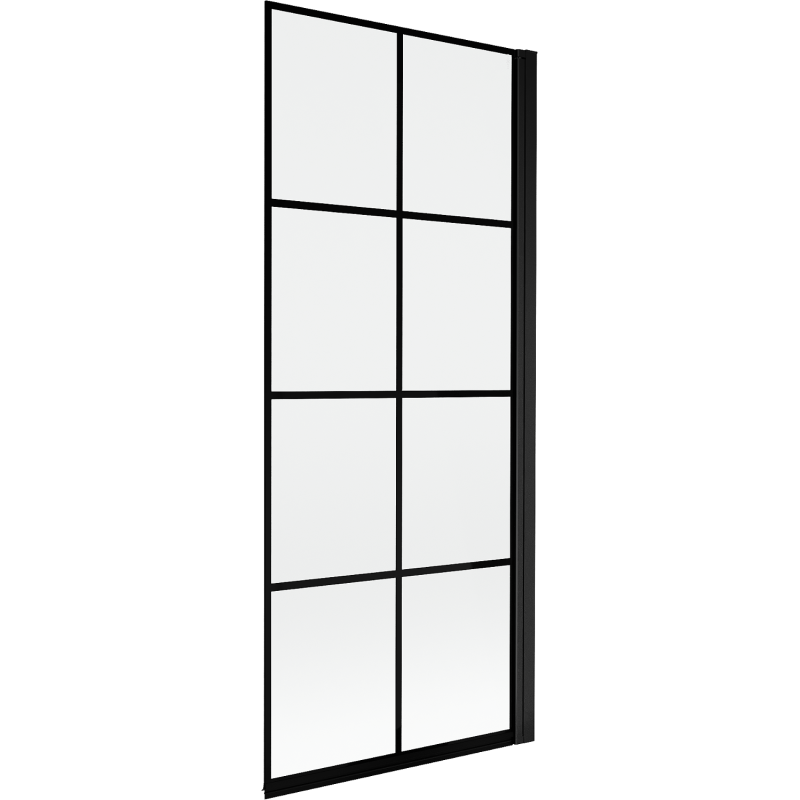 Mexen Mist paroi de douche à 1 volet droit 80 x 150 cm, grille noire, noir - 8A9-080-001-70-77-P