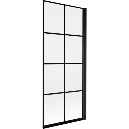 Mexen Mist paroi de baignoire 1 battant à droite 80 x 150 cm, grille noire, noir - 8A9-080-001-70-77-P