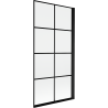 Mexen Mist pare-douche 1-volet droit 90 x 150 cm, motif grille noir, noir - 8A9-090-001-70-77-P