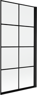 Mexen Mist pare-douche 1-volet droit 90 x 150 cm, motif grille noir, noir - 8A9-090-001-70-77-P