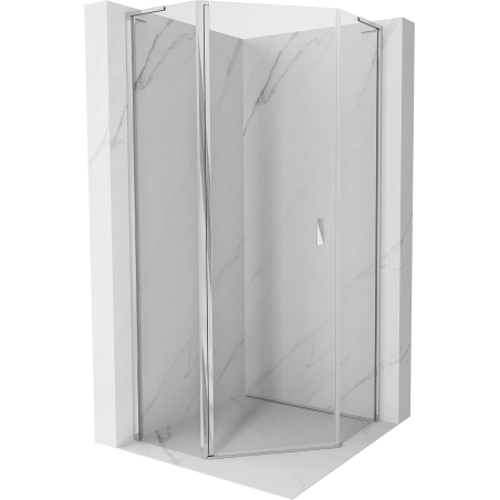 Mexen Mist L cabine de douche pentagonale pivotante 80 x 80 cm, transparent, chrome - 8A8L-080-080-01-00