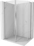 Cabine de douche asymétrique pentagonale Mexen Mist L 90 x 80 cm, transparente, chromée - 8A8L-090-080-01-00