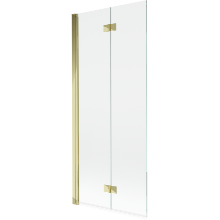 Paroi de douche Mexen Mist 2 volets gauche 80 x 150 cm, transparent, doré - 8A9-080-002-50-00-L