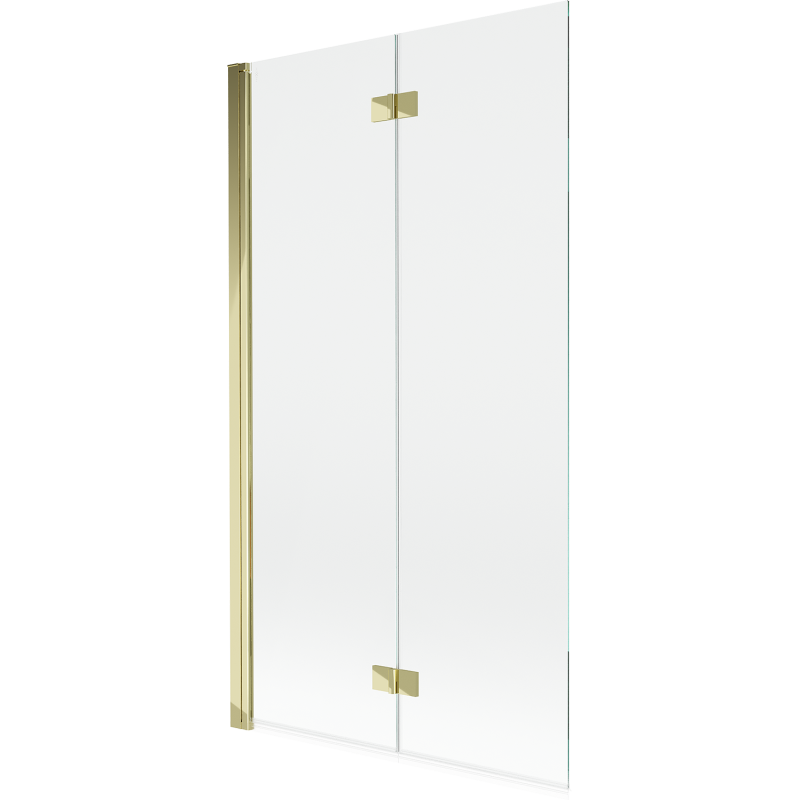 Mexen Mist paroi de douche pivotante 2 panneaux gauche 100 x 150 cm, transparent, doré - 8A9-100-002-50-00-L