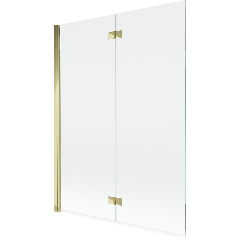 Paravent de baignoire Mexen Mist, 2 volets, gauche 130 x 150 cm, transparent, doré - 8A9-130-002-50-00-L