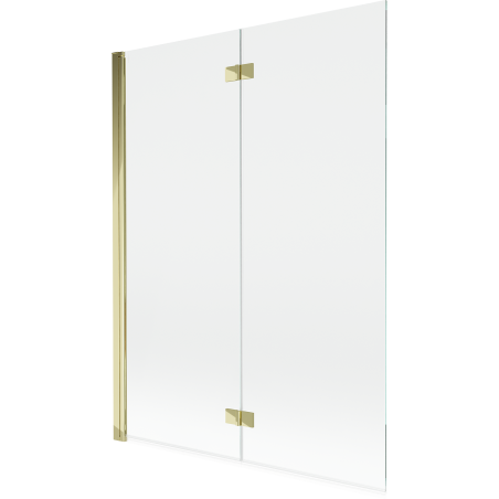 Paravent de baignoire Mexen Mist, 2 volets, gauche 130 x 150 cm, transparent, doré - 8A9-130-002-50-00-L