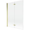 Mexen Mist paroi de douche 2 volets gauche 130 x 150 cm, transparent, doré - 8A9-130-002-50-00-L
