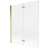Mexen Mist pare-douche à 2 volets gauche 140 x 150 cm, transparent, doré - 8A9-140-002-50-00-L