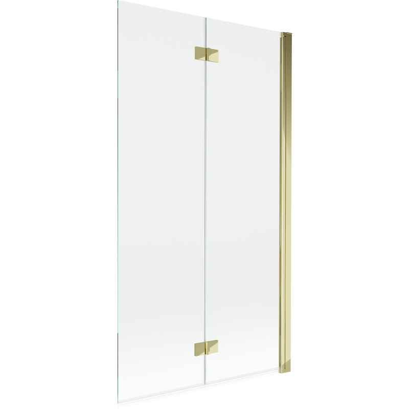 Paroi de douche Mexen Mist 2 volets droite 100 x 150 cm, transparent, doré - 8A9-100-002-50-00-P