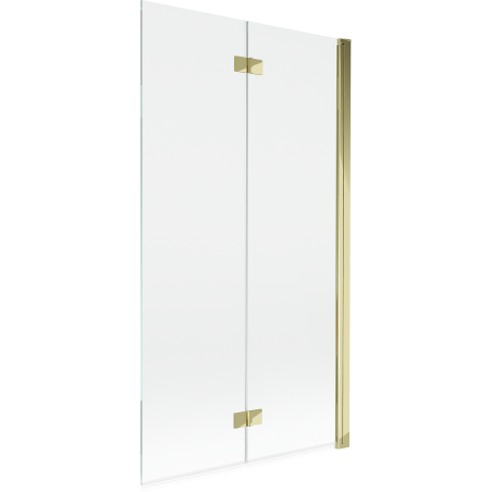 Paroi de douche Mexen Mist 2 volets droite 100 x 150 cm, transparent, doré - 8A9-100-002-50-00-P