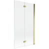 Mexen Mist pare-douche 2 volets droit 100 x 150 cm, transparent, doré - 8A9-100-002-50-00-P