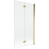 Paroi de douche Mexen Mist 2 volets droite 100 x 150 cm, transparent, doré - 8A9-100-002-50-00-P