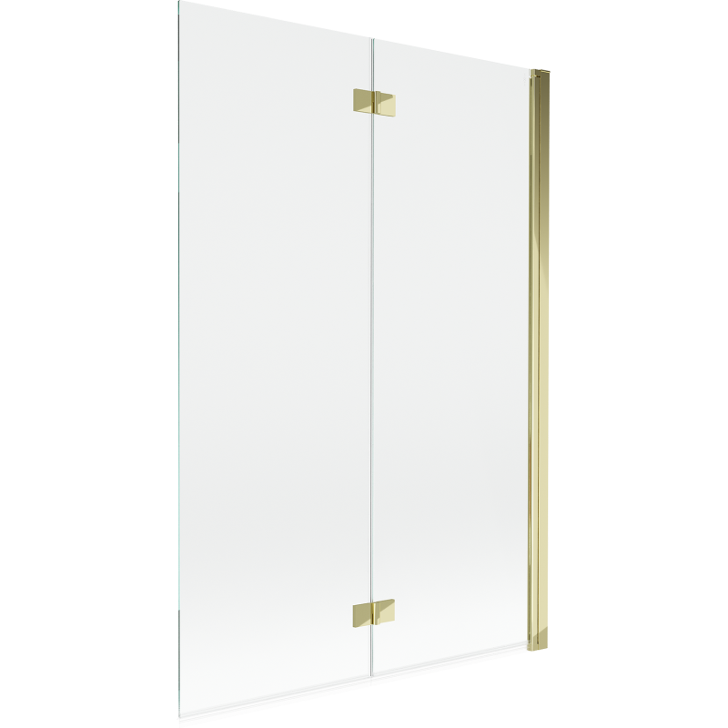 Mexen Mist paroi de baignoire 2 volets droite 120 x 150 cm, transparent, dorée - 8A9-120-002-50-00-P