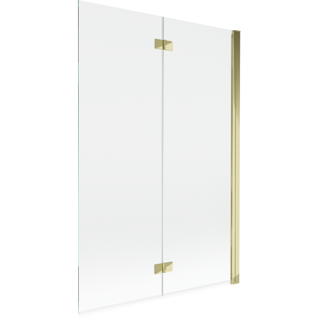 Mexen Mist paroi de baignoire 2 volets droite 120 x 150 cm, transparent, dorée - 8A9-120-002-50-00-P