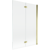Mexen Mist paroi de baignoire 2 volets droite 120 x 150 cm, transparent, dorée - 8A9-120-002-50-00-P