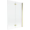 Mexen Mist paroi de baignoire pliante à 2 volets droite 120 x 150 cm, transparent, dorée - 8A9-120-002-50-00-P