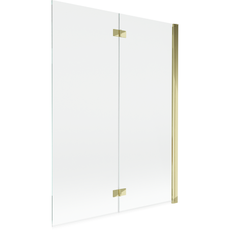 Mexen Mist paravent de bain 2 volets droit 130 x 150 cm, transparent, doré - 8A9-130-002-50-00-P