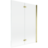 Mexen Mist paroi de douche à 2 volets droite 130 x 150 cm, transparent, doré - 8A9-130-002-50-00-P