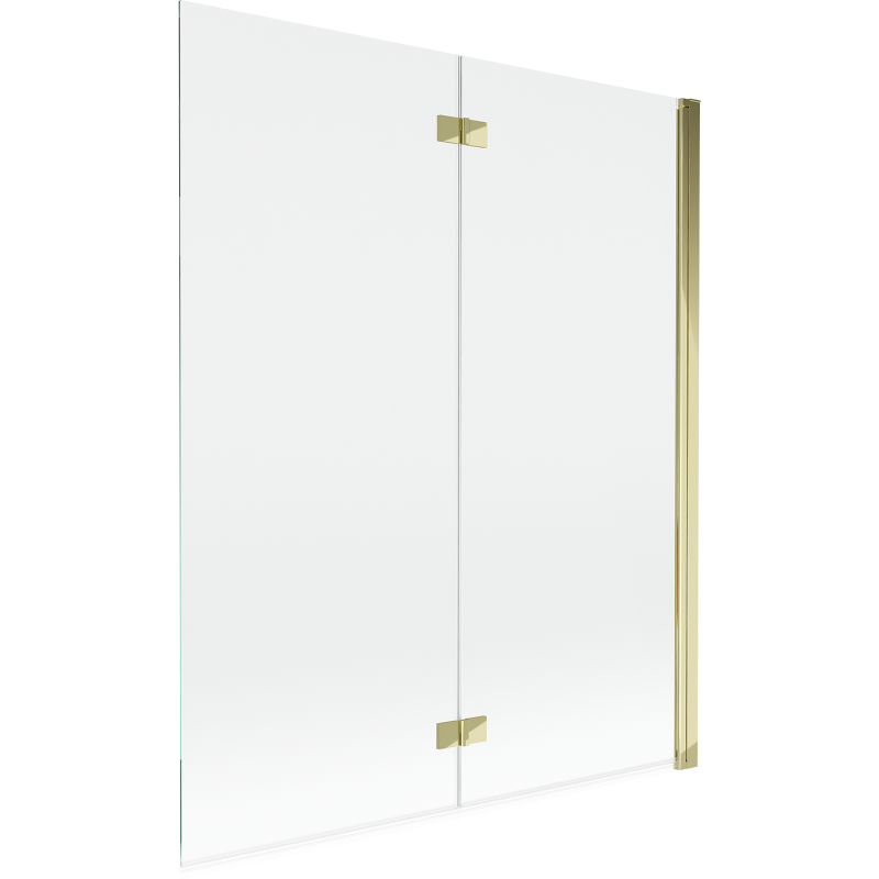 Paroi de douche Mexen Mist 2 volets droite 140 x 150 cm, transparent, doré - 8A9-140-002-50-00-P