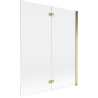 Mexen Mist paravent de douche à 2 volets droit 140 x 150 cm, transparent, doré - 8A9-140-002-50-00-P
