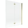 Paroi de douche Mexen Mist 2 volets droite 140 x 150 cm, transparent, doré - 8A9-140-002-50-00-P